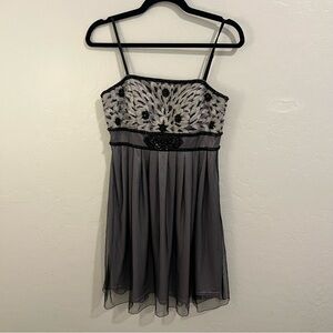 Studios W Sue Wong Y2K babydoll Dress‎ Embroidered Floral Beaded Fairy Grunge 8